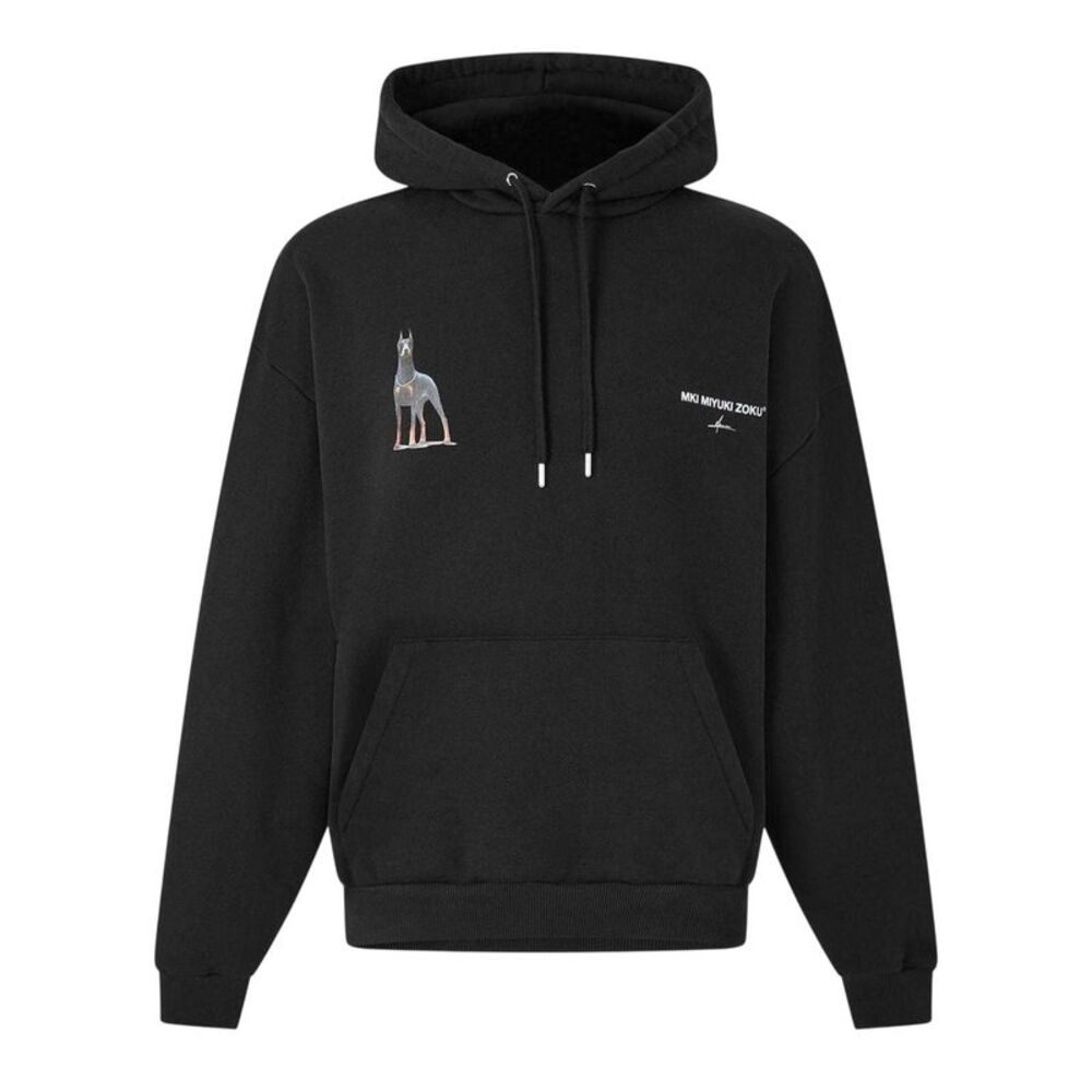 MKI MIYUKI ZOKU Mens Boxy Oversized Pullover Hoodie / Black